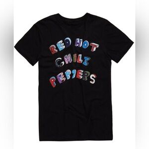 Tultex Black Graphic Red Hot Chili Peppers Band Short Sleeved Tee.  Sz M